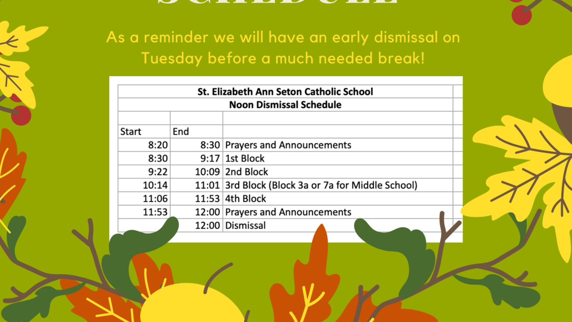 Tuesday Noon Dismissal